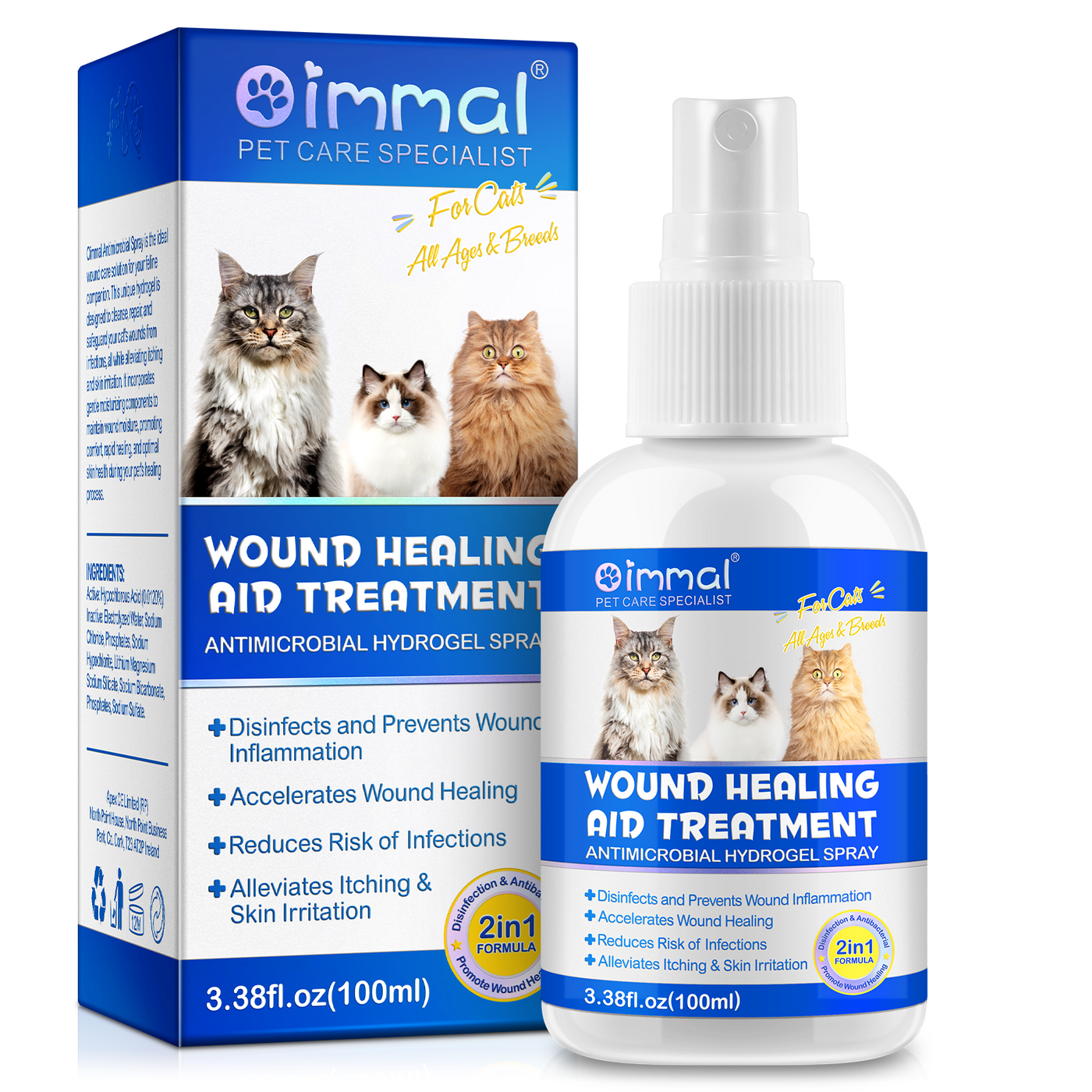 Oimmal Cat Wound Healing Aid Treatment Spray -100ml