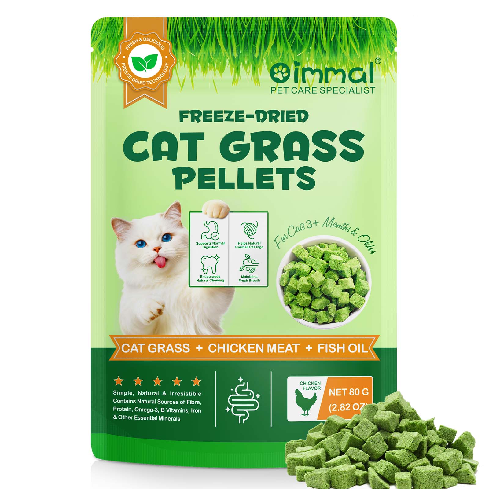 Oimmal Cat Grass Pellets 80g - 1Pack
