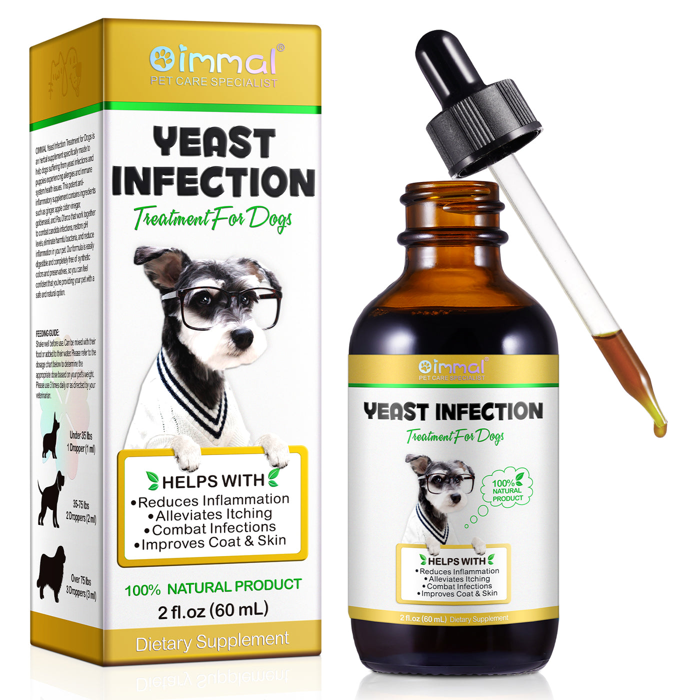 Oimmal Yeast Infection Treatment Drops for Dogs