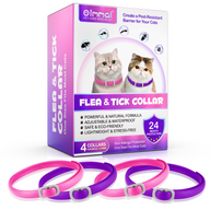 Oimmal Flea & Tick Collar for Cats (4 Collars) - Pink&Purple