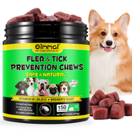 Oimmal 150pcs Dog Flea & Tick Chews (Peking Duck Flavor) - 3Pack