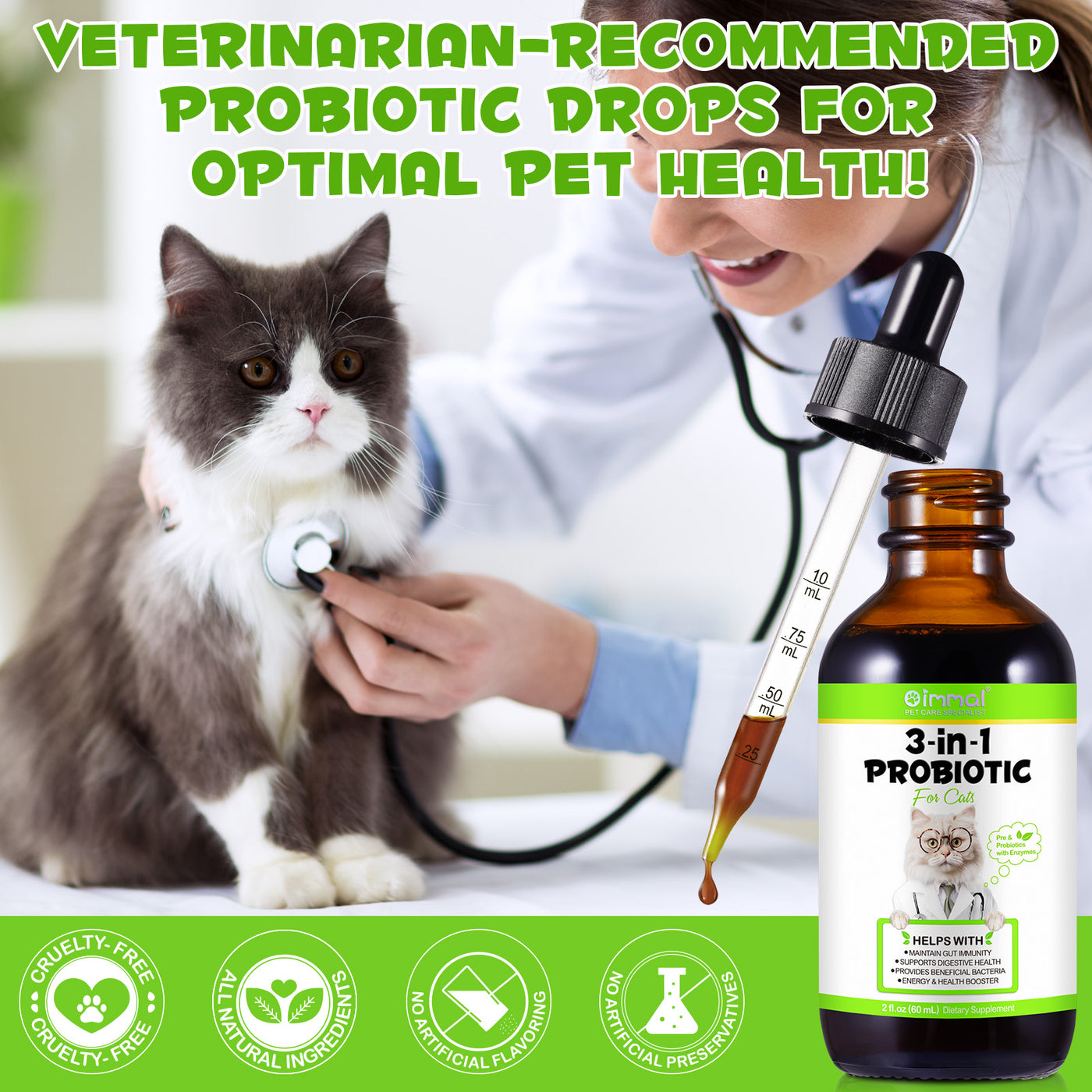 Oimmal Cats 3in1 Probiotic Drops - 1Pack