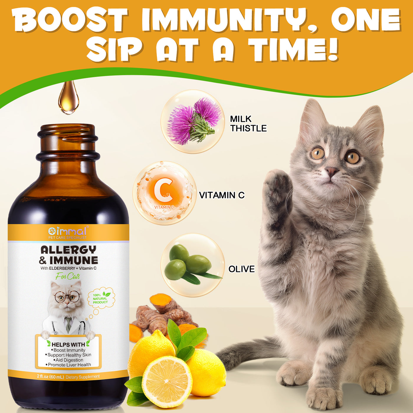 Oimmal Cats Allergy & Immune Supplement