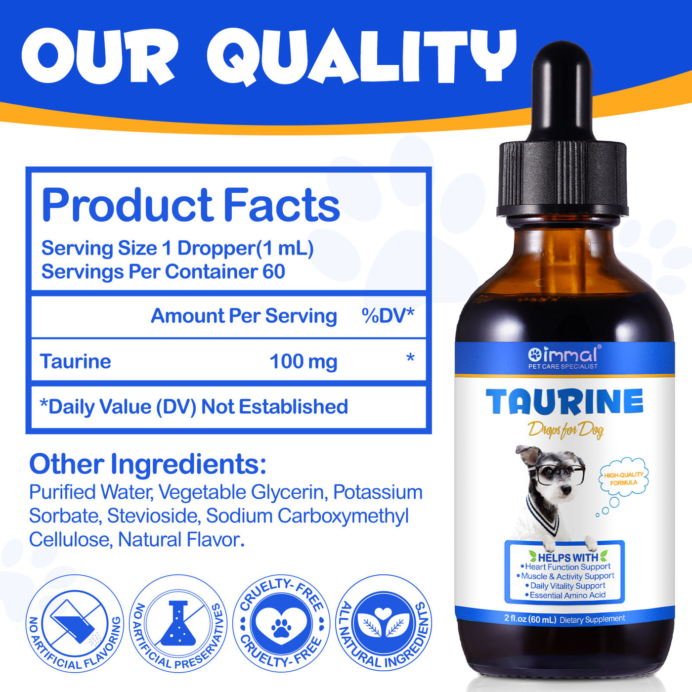Oimmal Taurine Drops for Dog - 1Pack