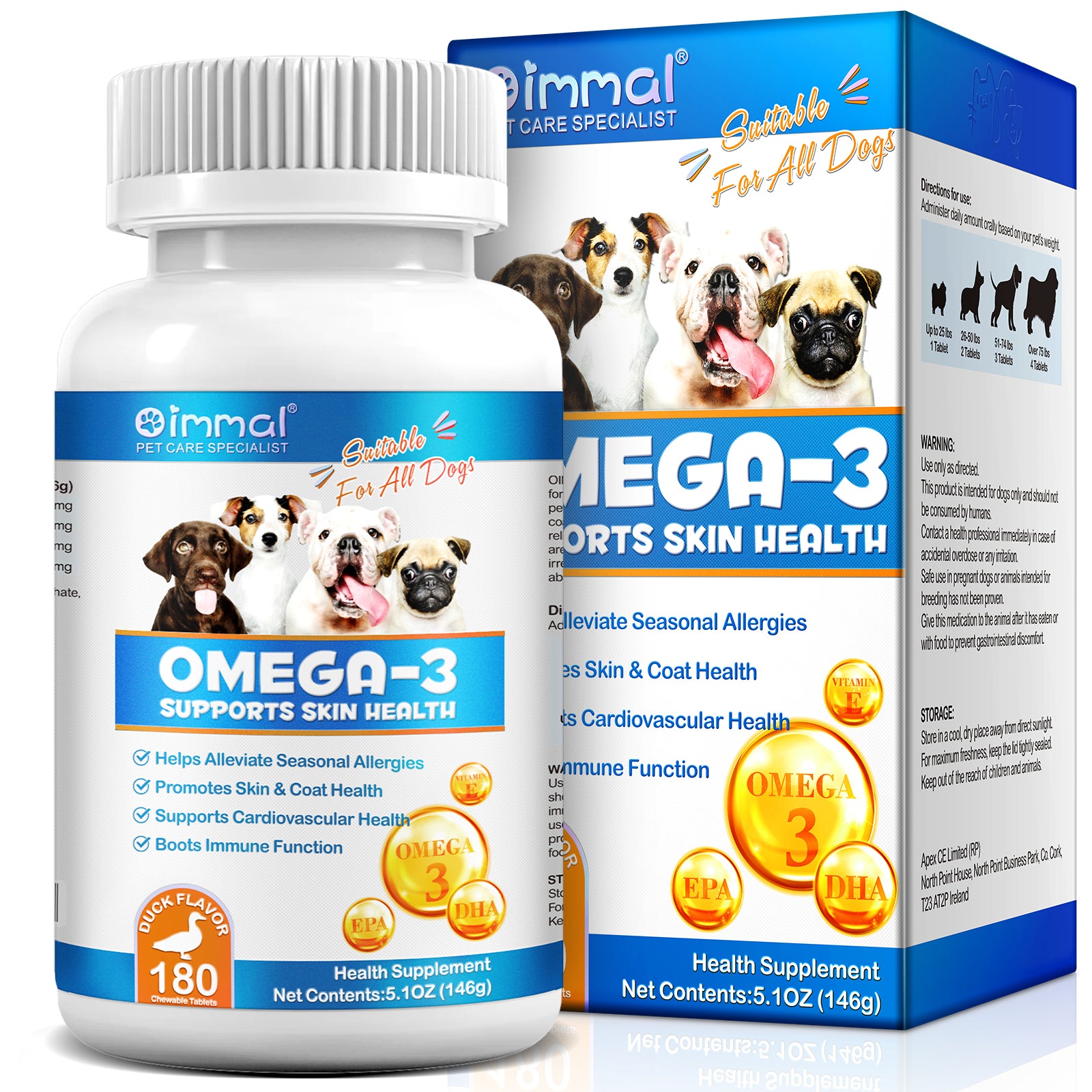 Oimmal Omega-3 Supplement for Dogs - 2 Packs