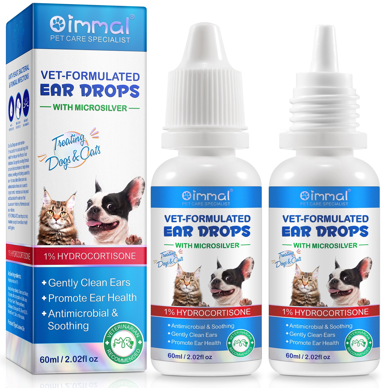 Oimmal Pets Ear Drops 60ml - 2Pack