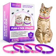 Oimmal Flea & Tick Collar for Cats (4 Collars) - Pink&Purple