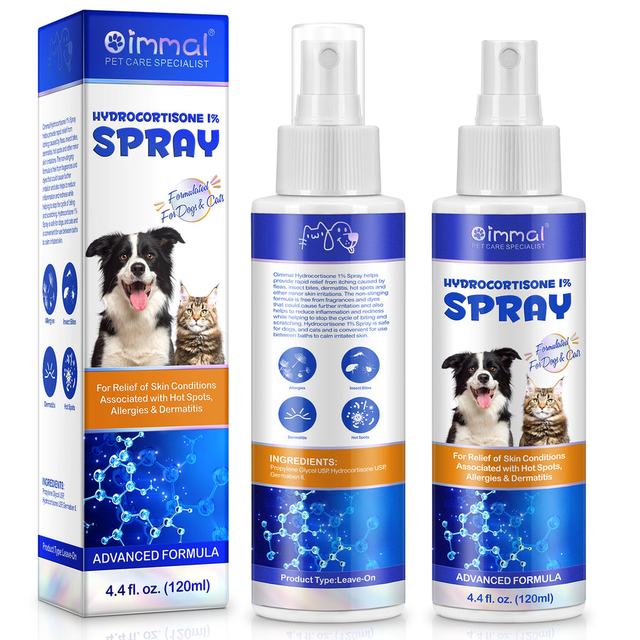 Oimmal Pets Hvdrocortisone 1% Spray - 2Pack