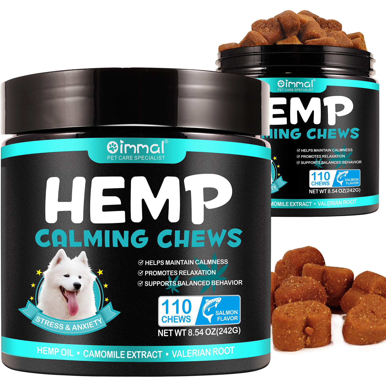 Oimmal Hemp Calming Chews / Salmon Flavor - 2 Packs