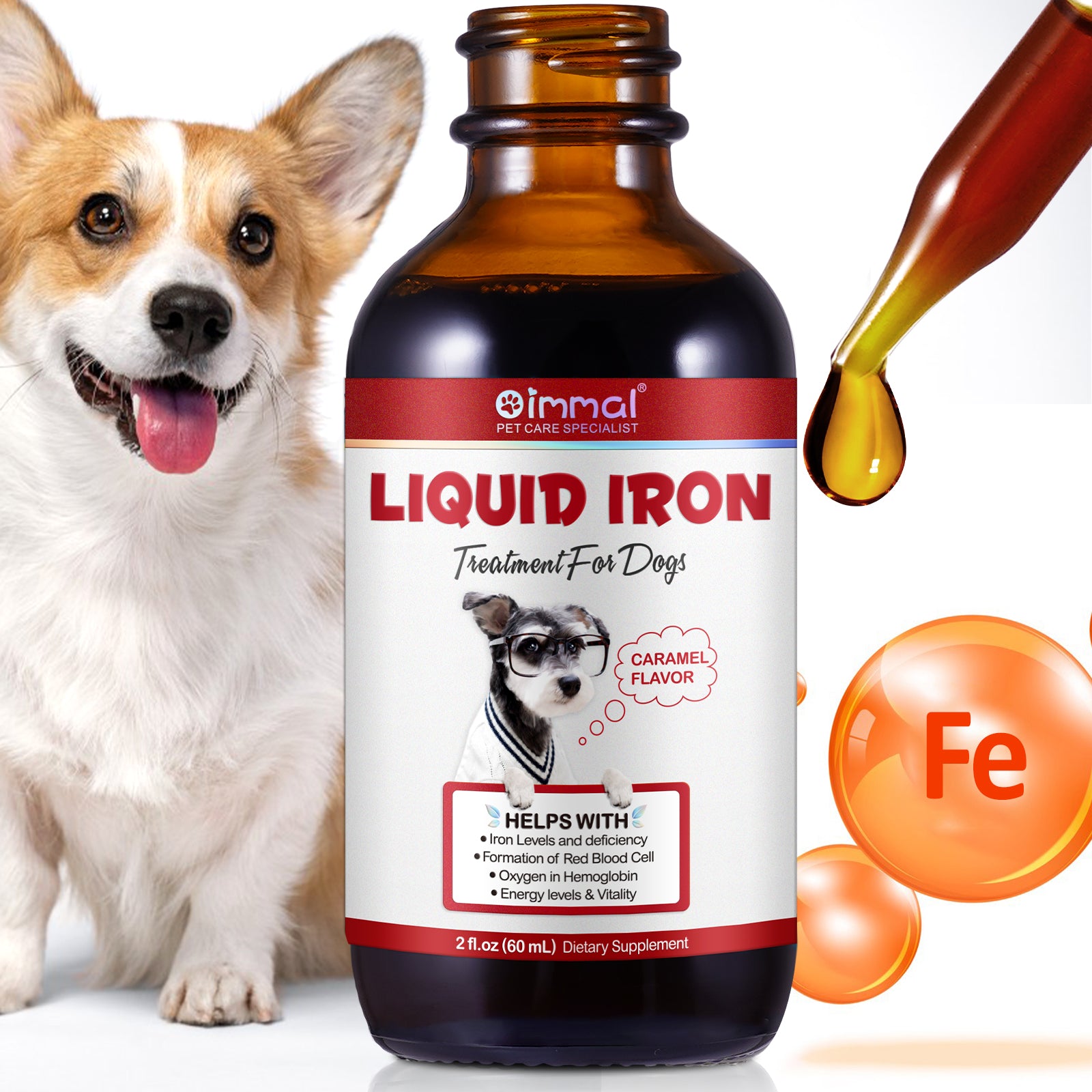 Oimmal Liquid Iron Drops for Dogs oimmal