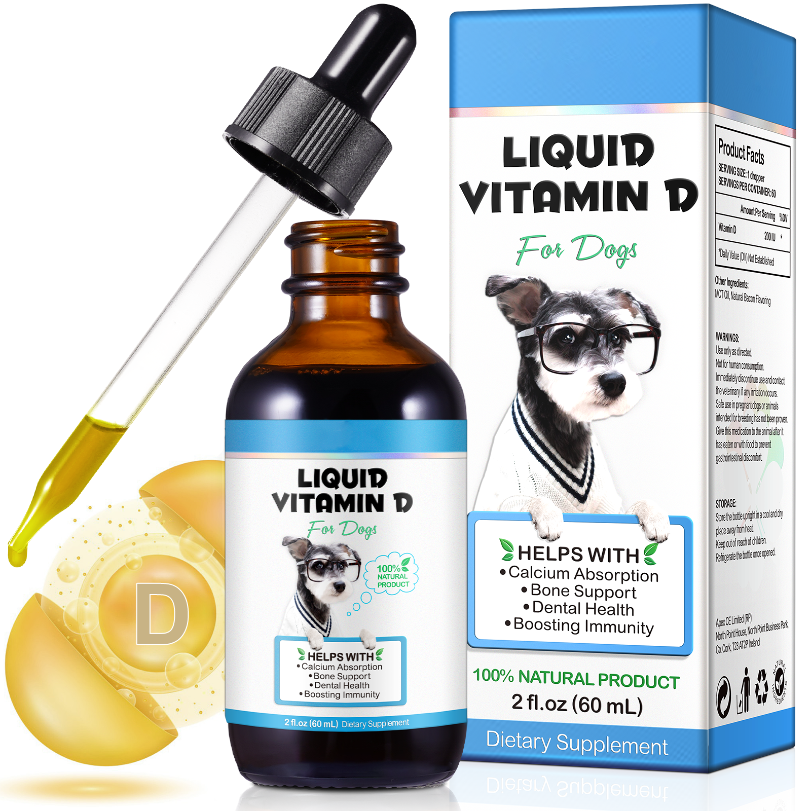 Oimmal Liquid Vitamin D Drops for Dogs