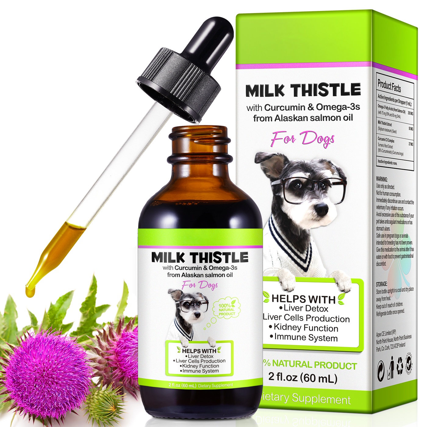 Oimmal Milk Thistle Drops for Dogs - LOT of 2