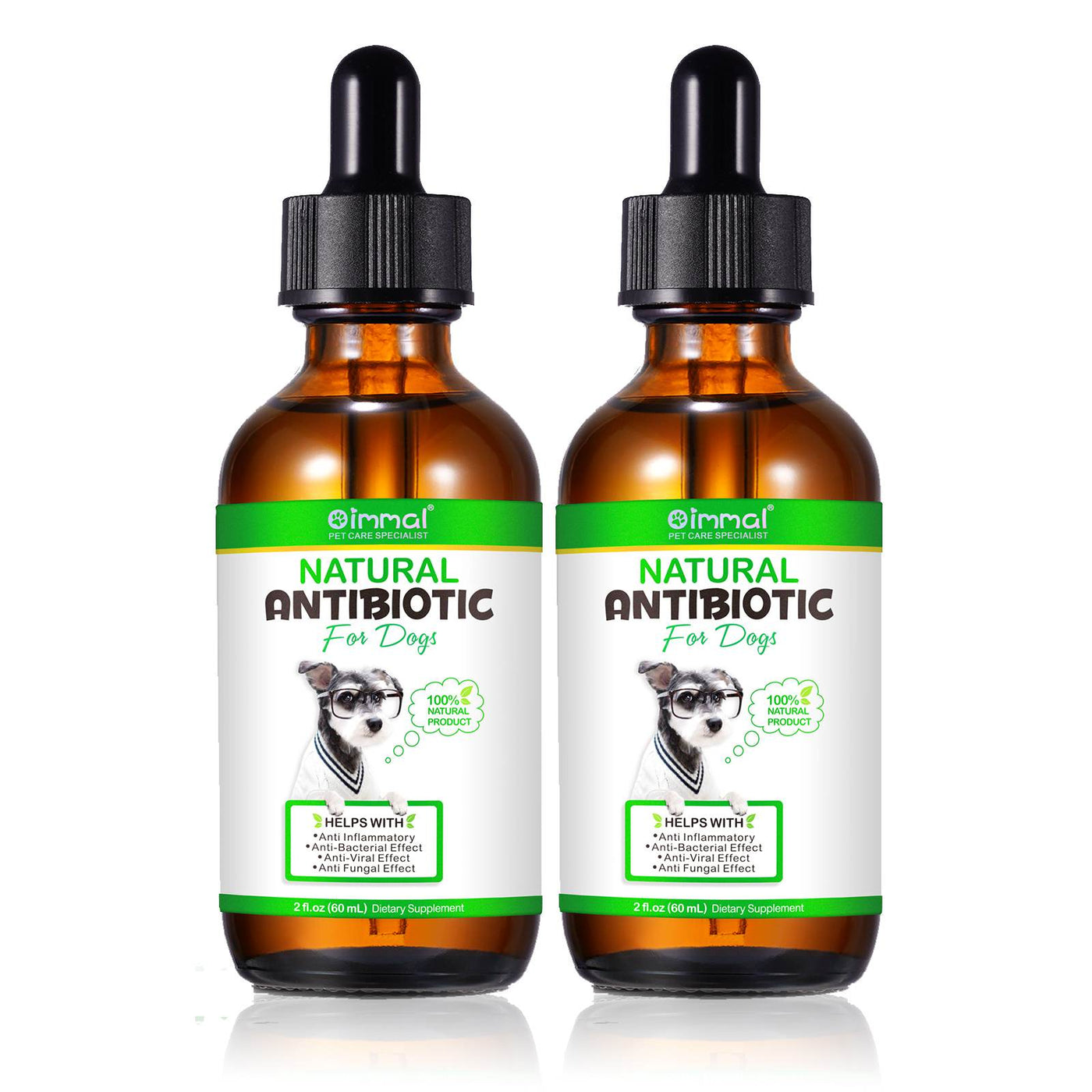 Oimmal Natural Antibiotics Drops for Dogs - LOT of 2