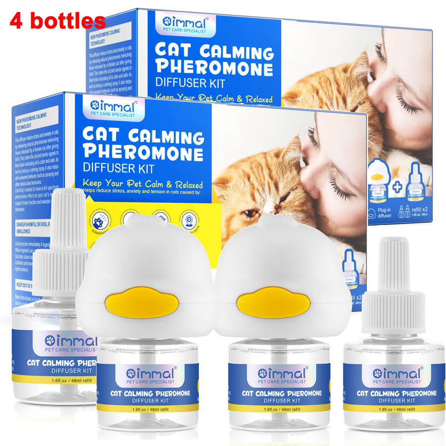 Oimmal Cat Calming Pheromone Diffuser Kit - 4 Bottles