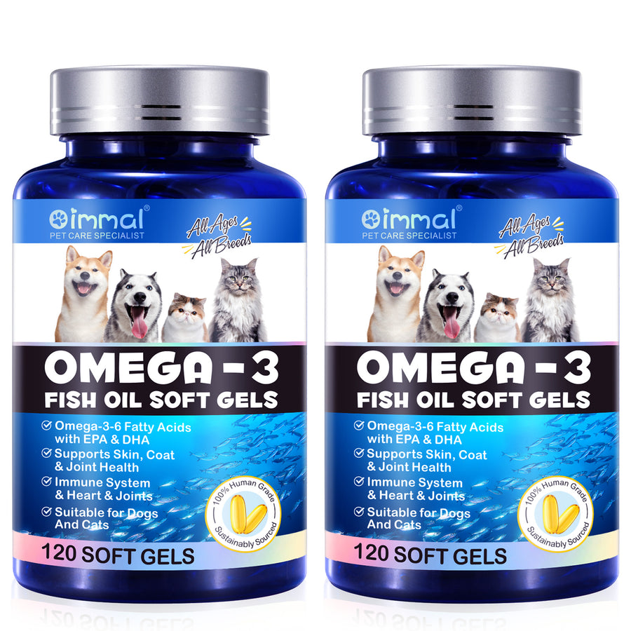 Oimmal Omega-3 Fish Oil Soft Gels for Pets - 2 Packs