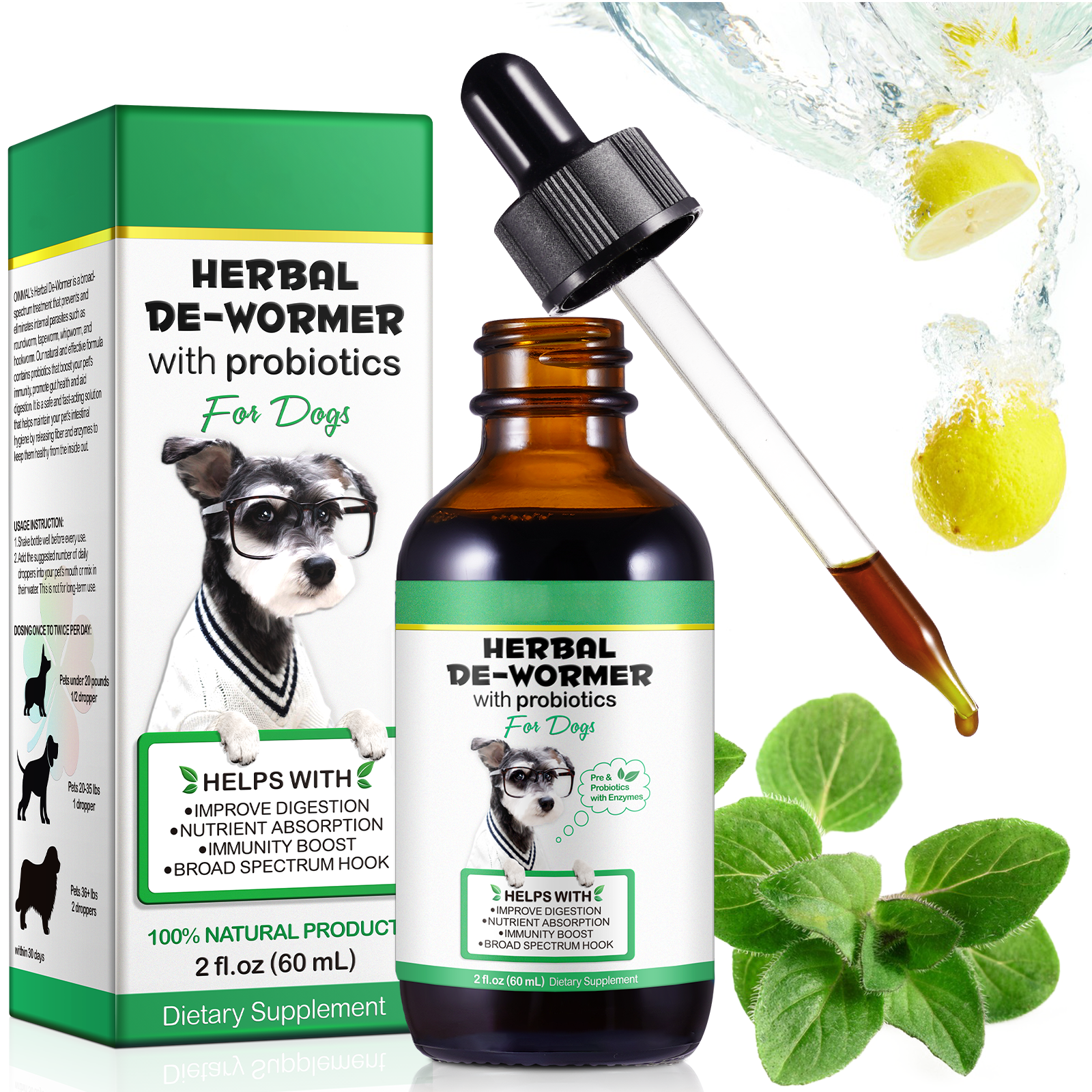 Oimmal Herbal De-Wormer Drops for Dogs