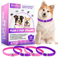 Oimmal Flea & Tick Collar for Dogs (4 Collars) - Pink&Purple