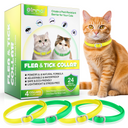 Oimmal Flea & Tick Collar for Cats (4 Collars) - Green&Yellow
