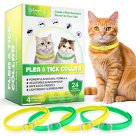 Oimmal Flea & Tick Collar for Cats (4 Collars) - Green&Yellow