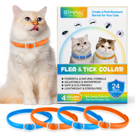 Oimmal Flea & Tick Collar for Cats (4 Collars) - Blue&Orange