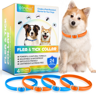 Oimmal Flea & Tick Collar for Dogs (4 Collars) - Blue&Orange