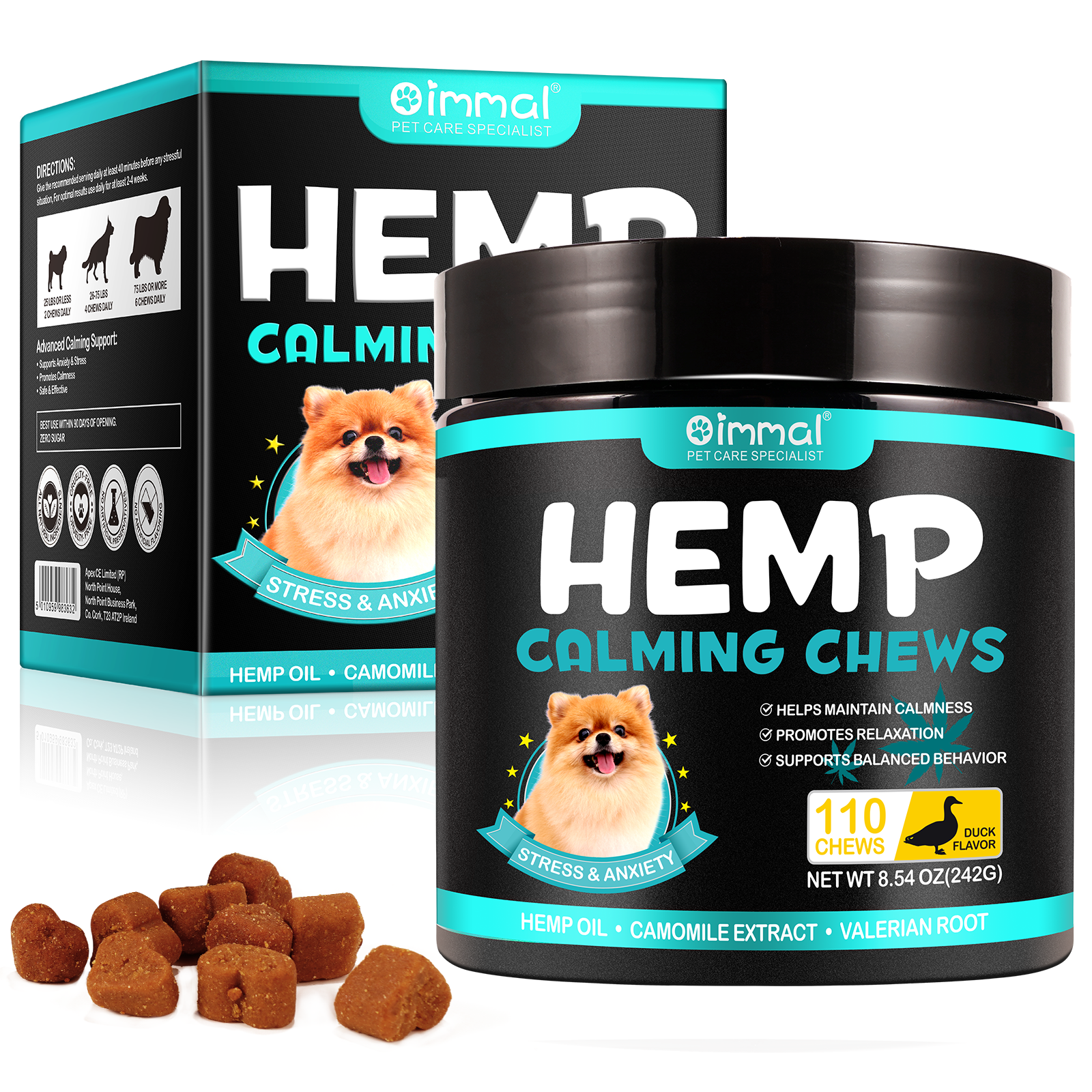 Oimmal Hemp Calming Chews / Duck Flavor - 3 Packs
