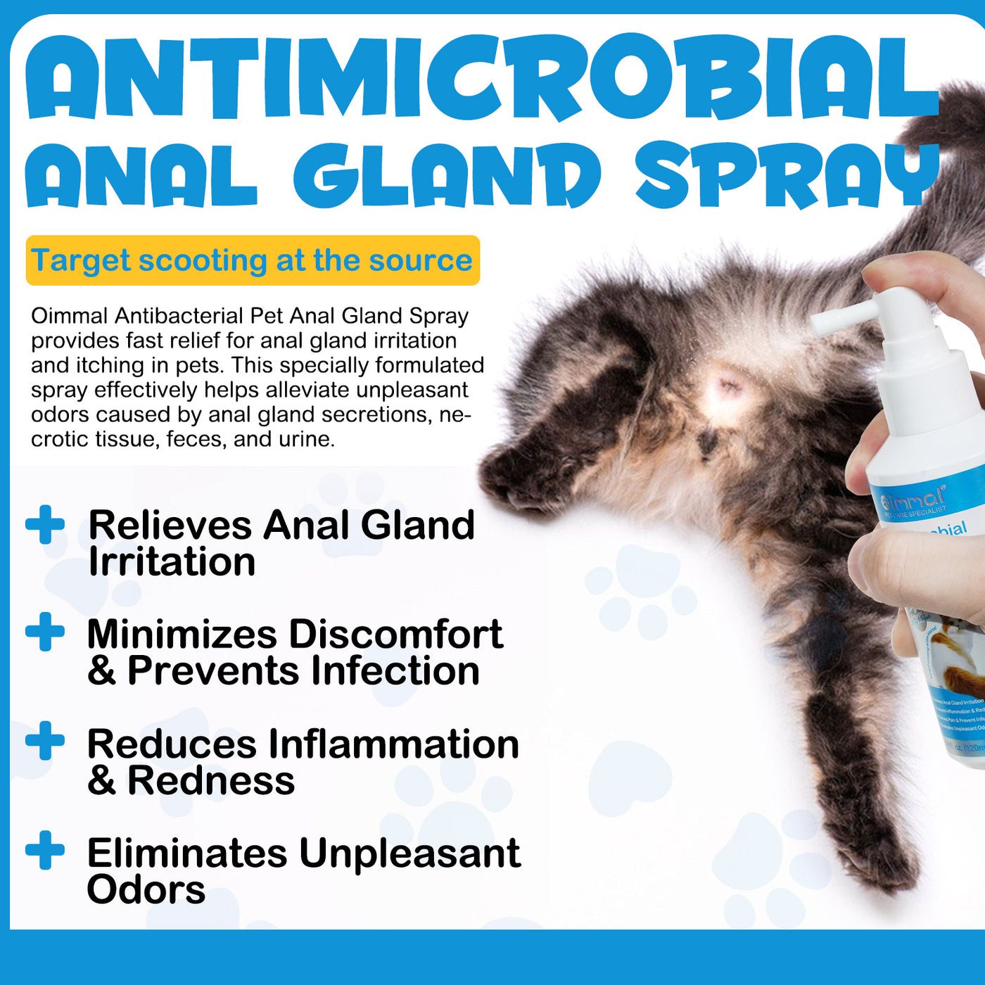 Oimmal Antimicrobial Anal Gland Spray for Cat