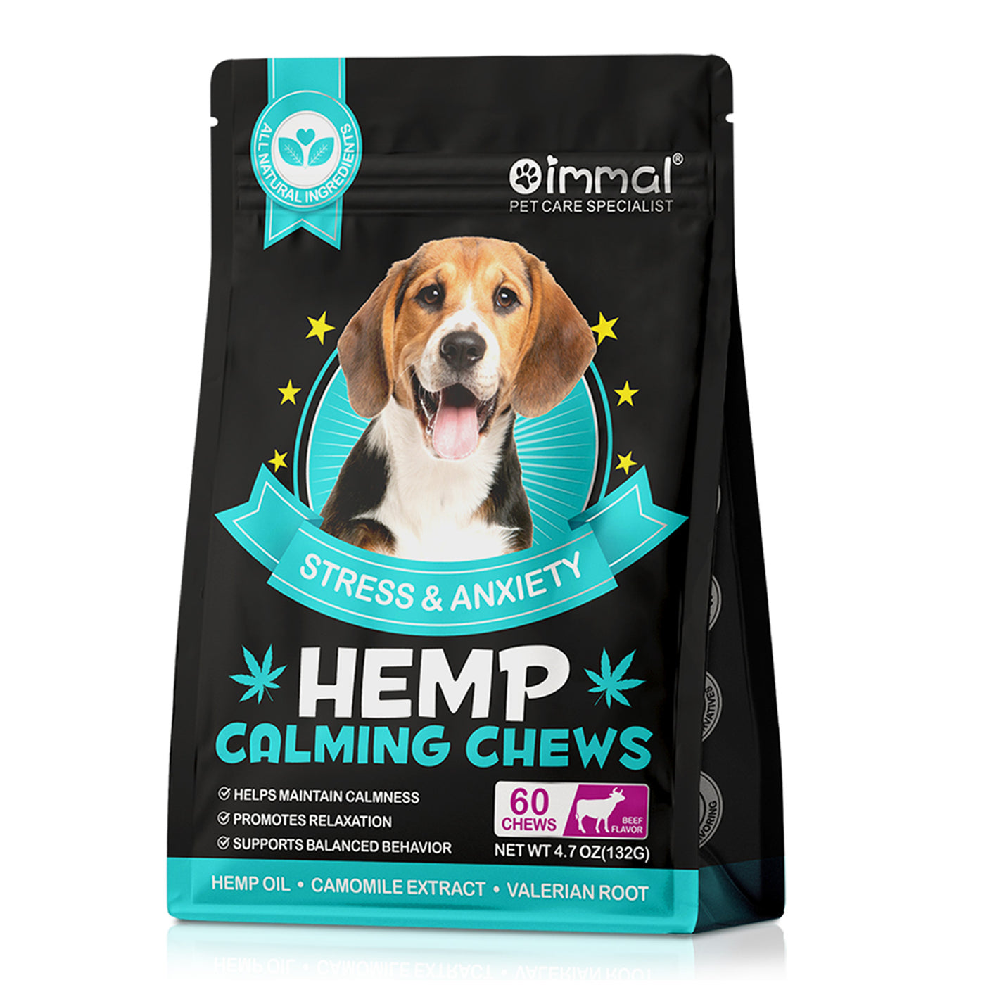 Oimmal Hemp Calming Chews - 60 Chews / Beef Flavor - 5 Packs