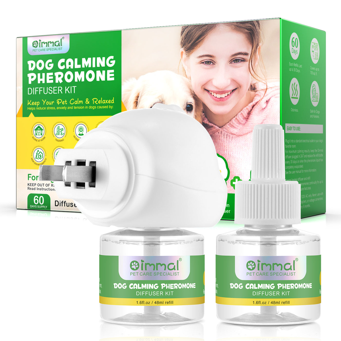 Oimmal Dog Calming Pheromone Diffuser Kit - 4 Packs
