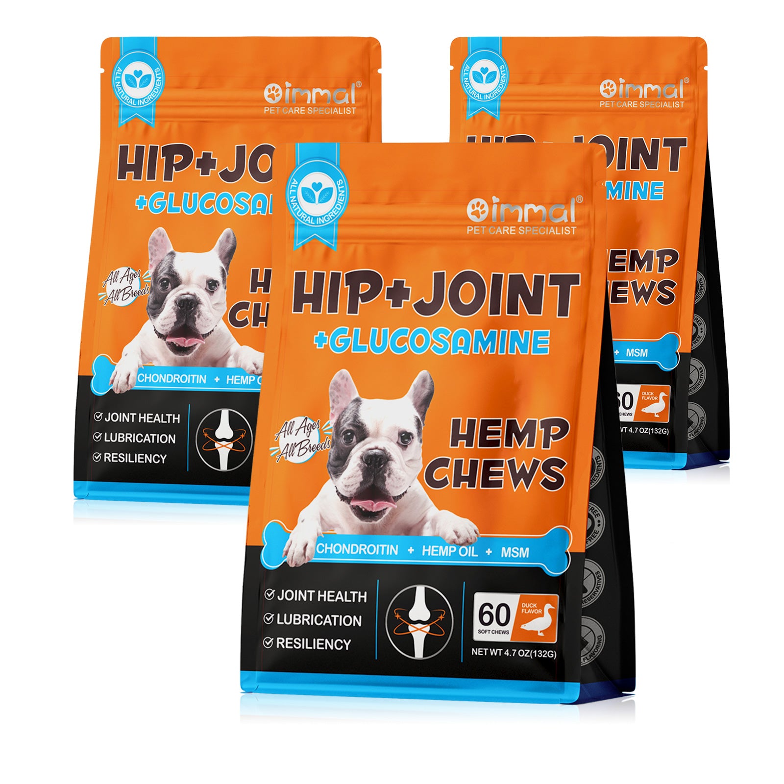 Oimmal Hip and Joint Hemp Soft Chews for Dogs 5 Packs oimmal