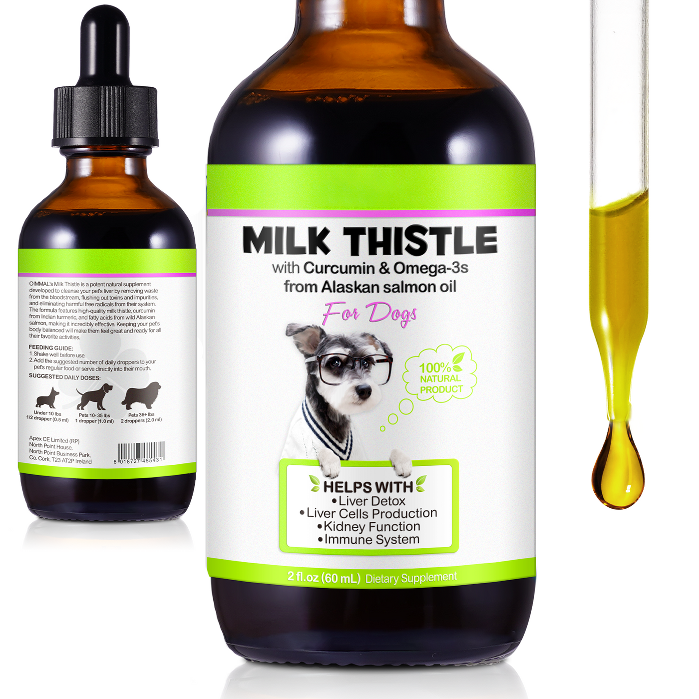 Oimmal Milk Thistle Drops for Dogs - LOT of 2