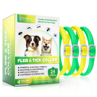 Oimmal Flea & Tick Collar for Dogs (4 Collars) - Green&Yellow