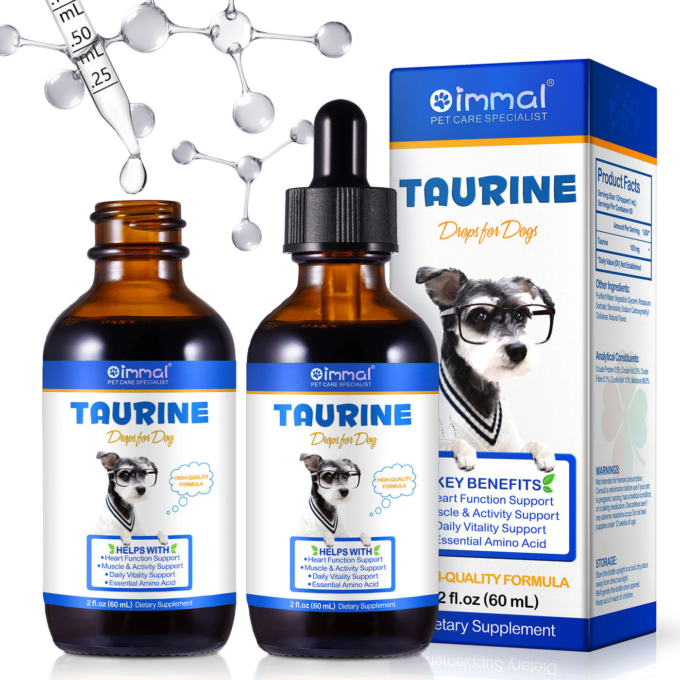 Oimmal Taurine Drops for Dog - 2Pack