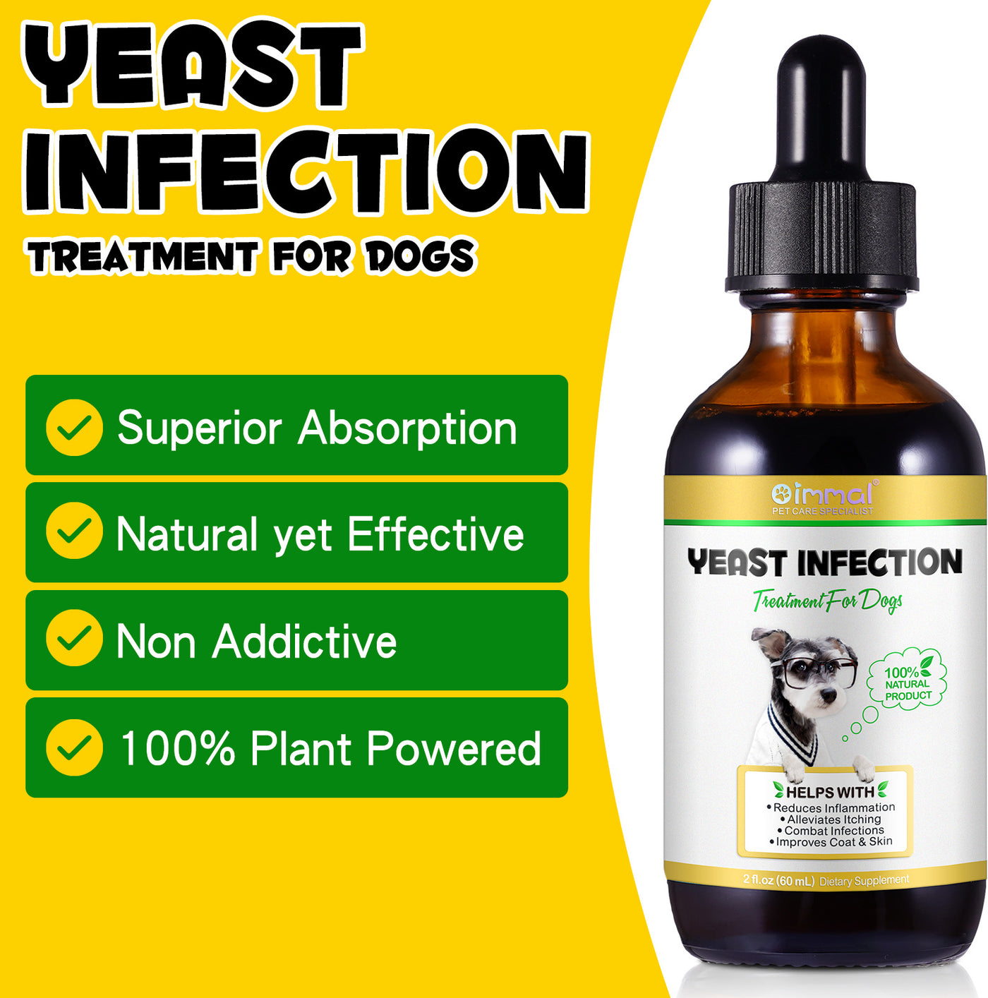 Oimmal Yeast Infection Treatment Drops for Dogs