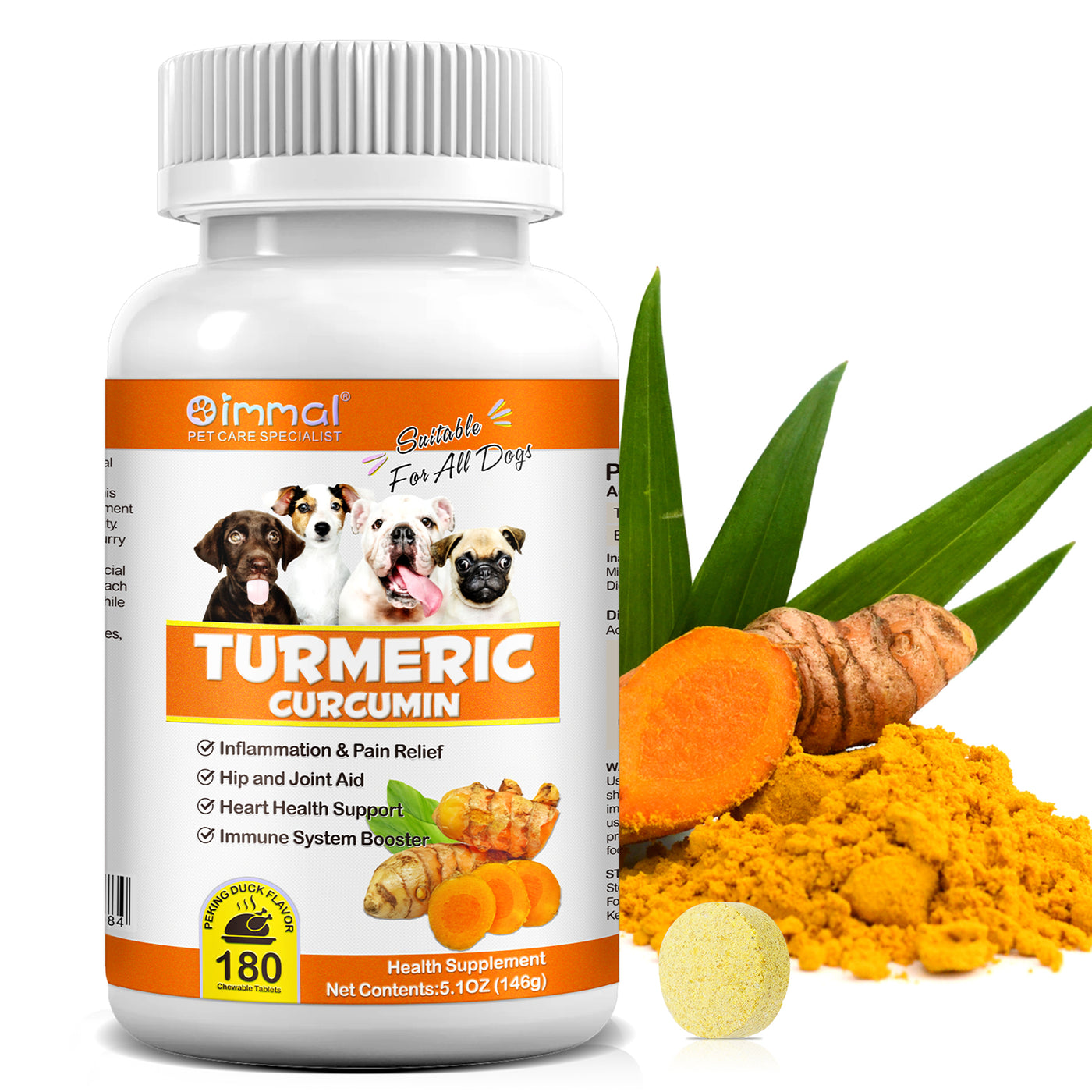 Oimmal Turmeric Curcumin Supplement for Dogs