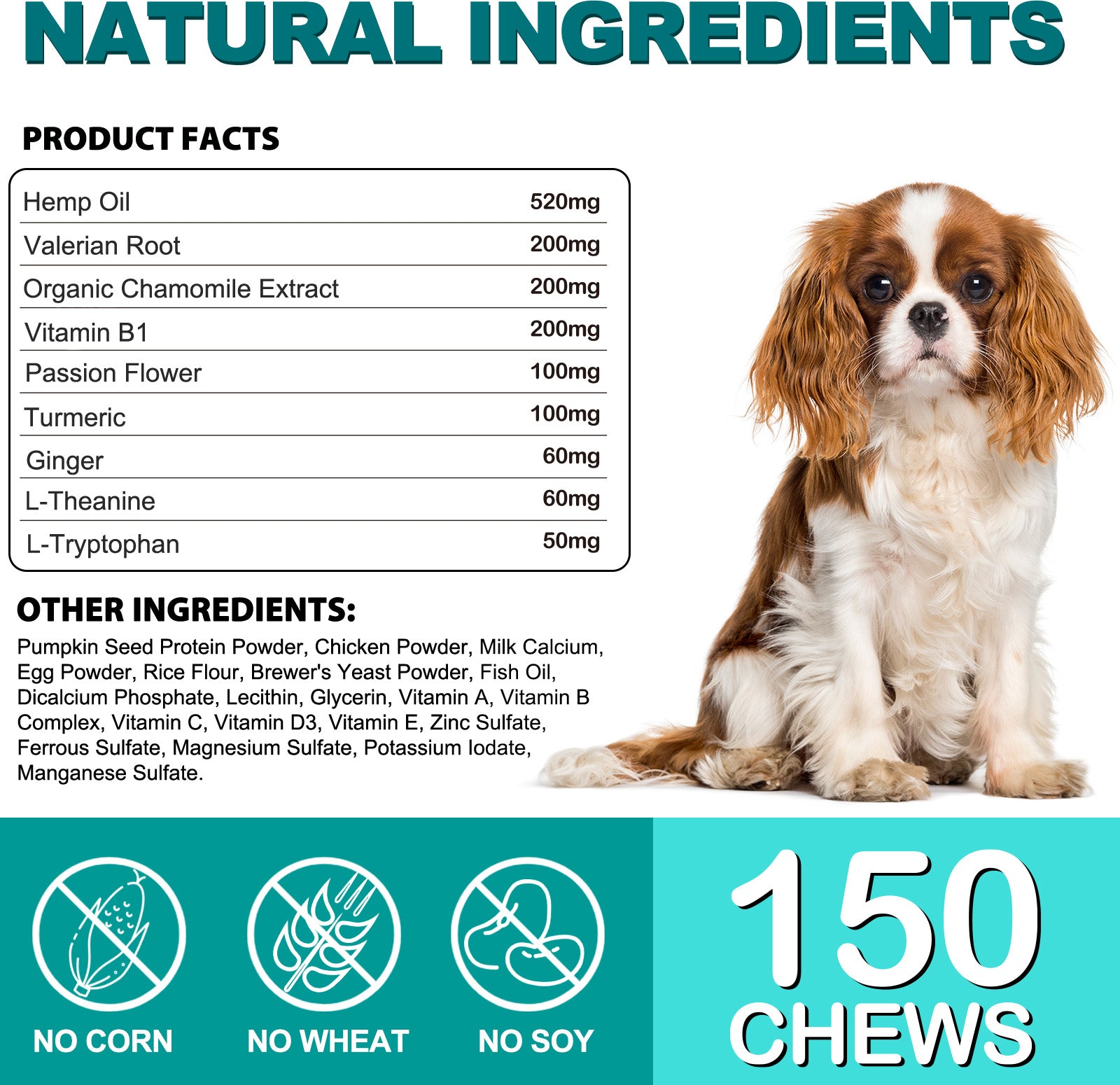 Oimmal Calming Chews for Dogs 150 Count