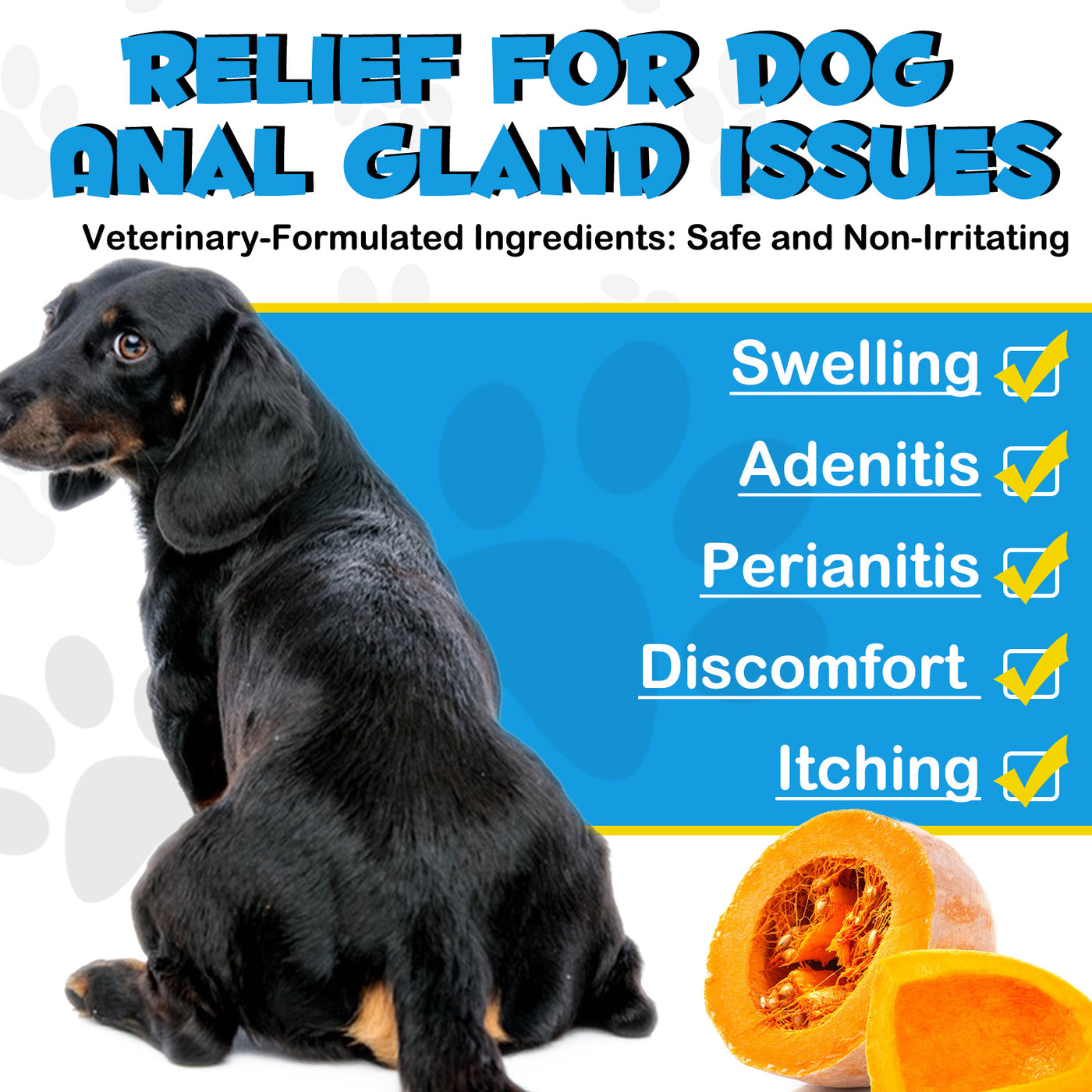 Oimmal 150pcs Dog Anal Cland Support Chews - 2Pack