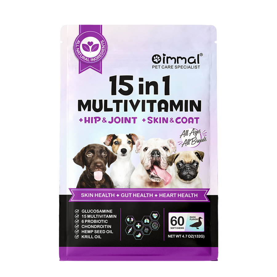 Oimmal 15-IN-1 Multivitamin Soft Chews for Dogs