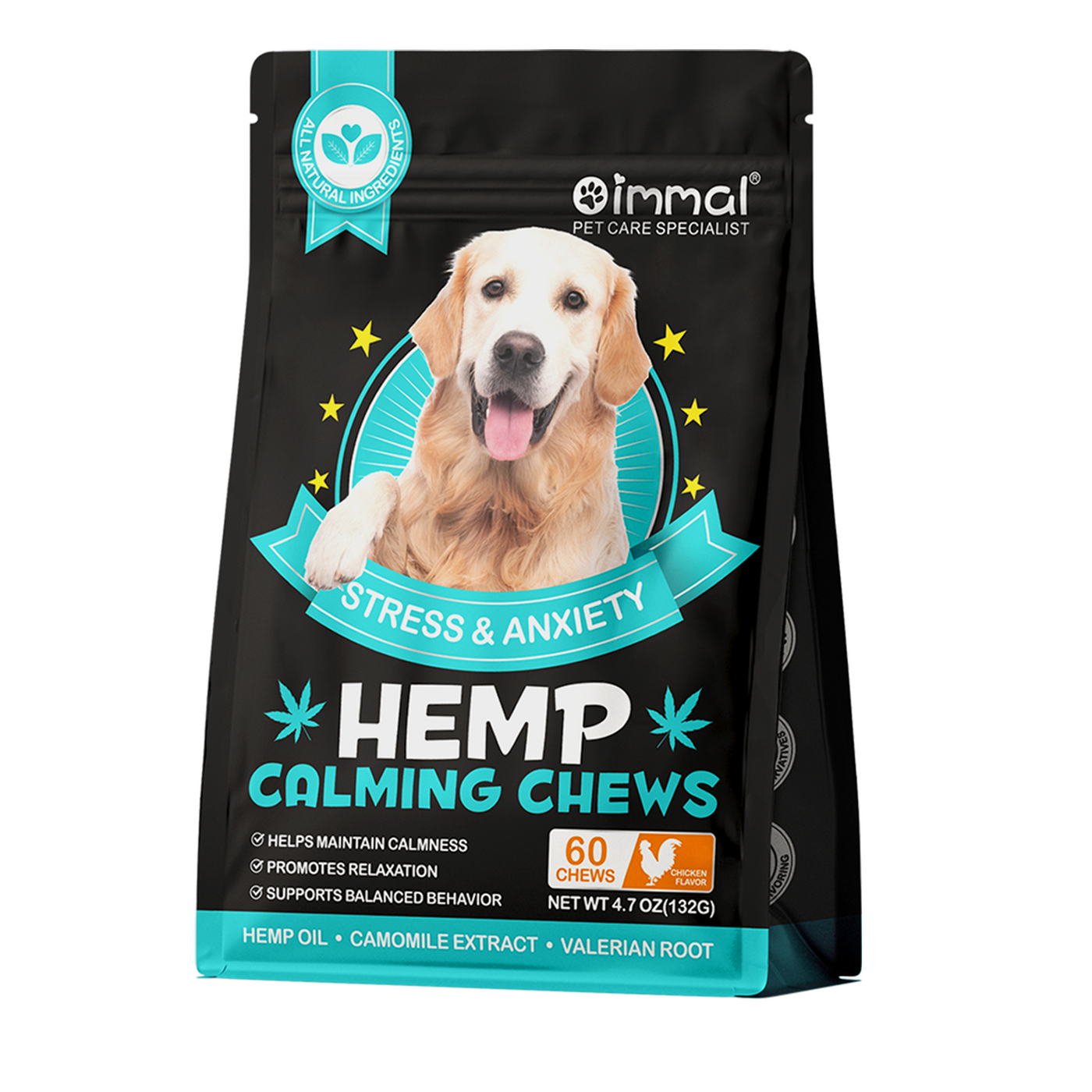 Oimmal Hemp Calming Chews - 60 Chews / Chicken Flavor