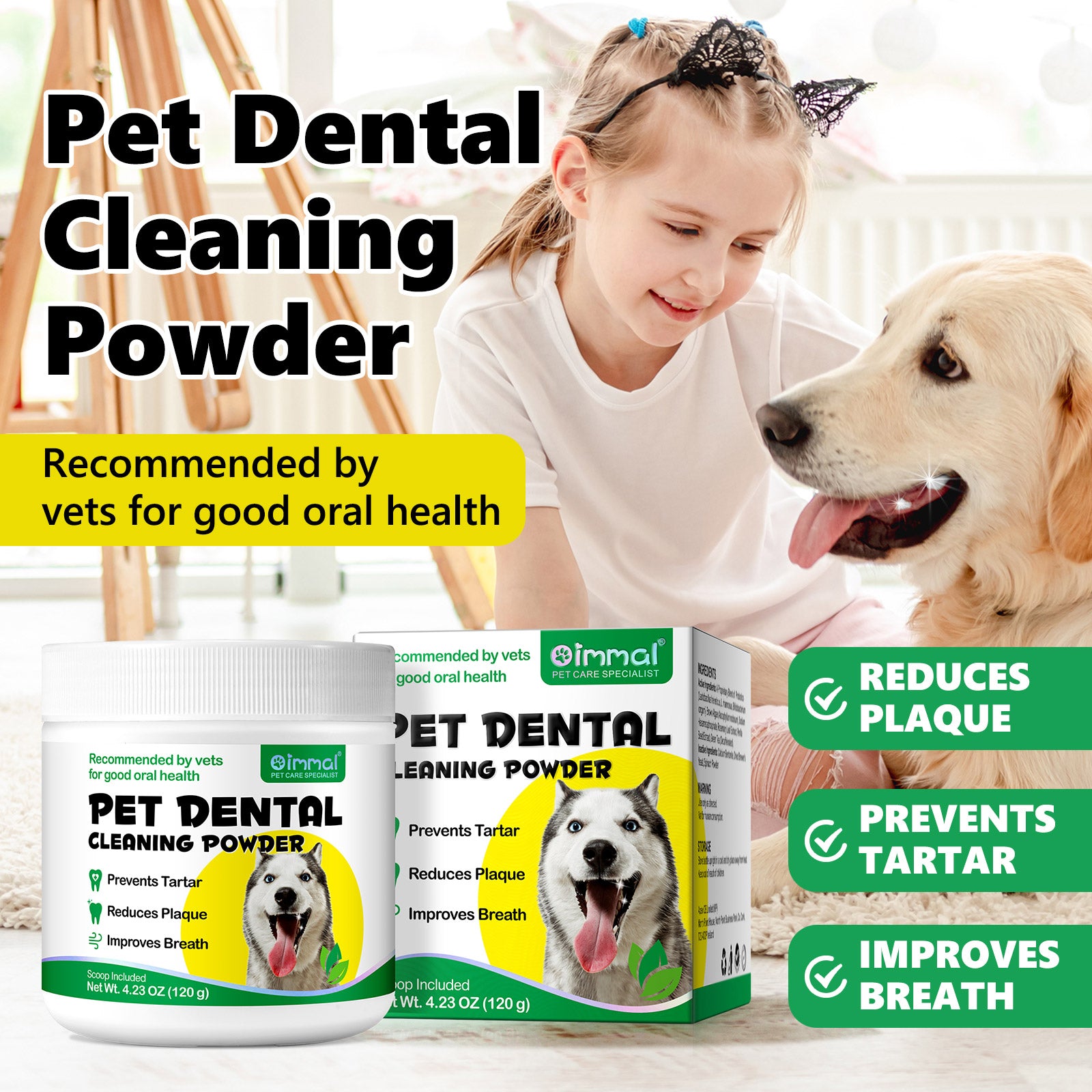 Oimmal Pet Dental Cleaning Powder 120g