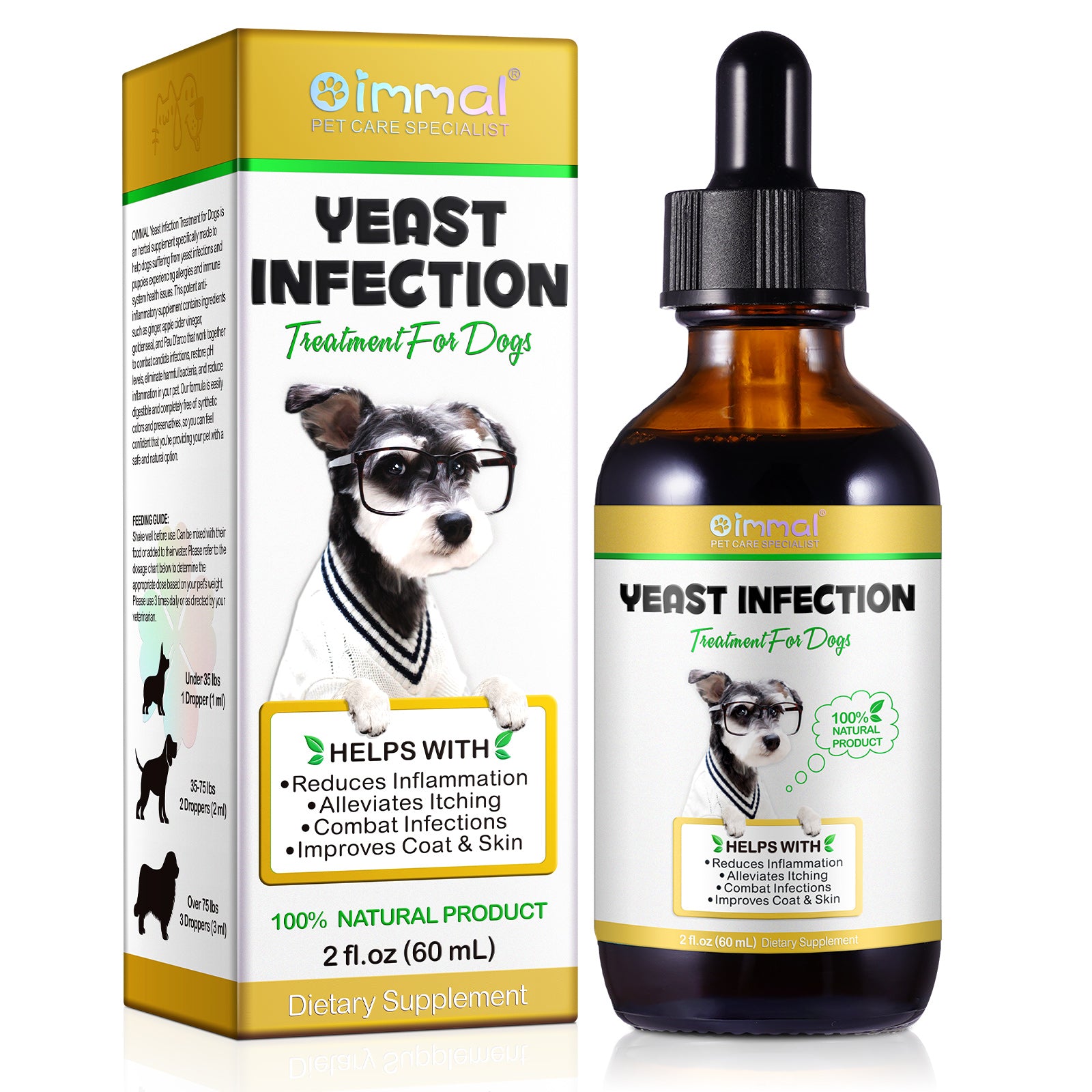 Oimmal Yeast Infection Treatment Drops for Dogs