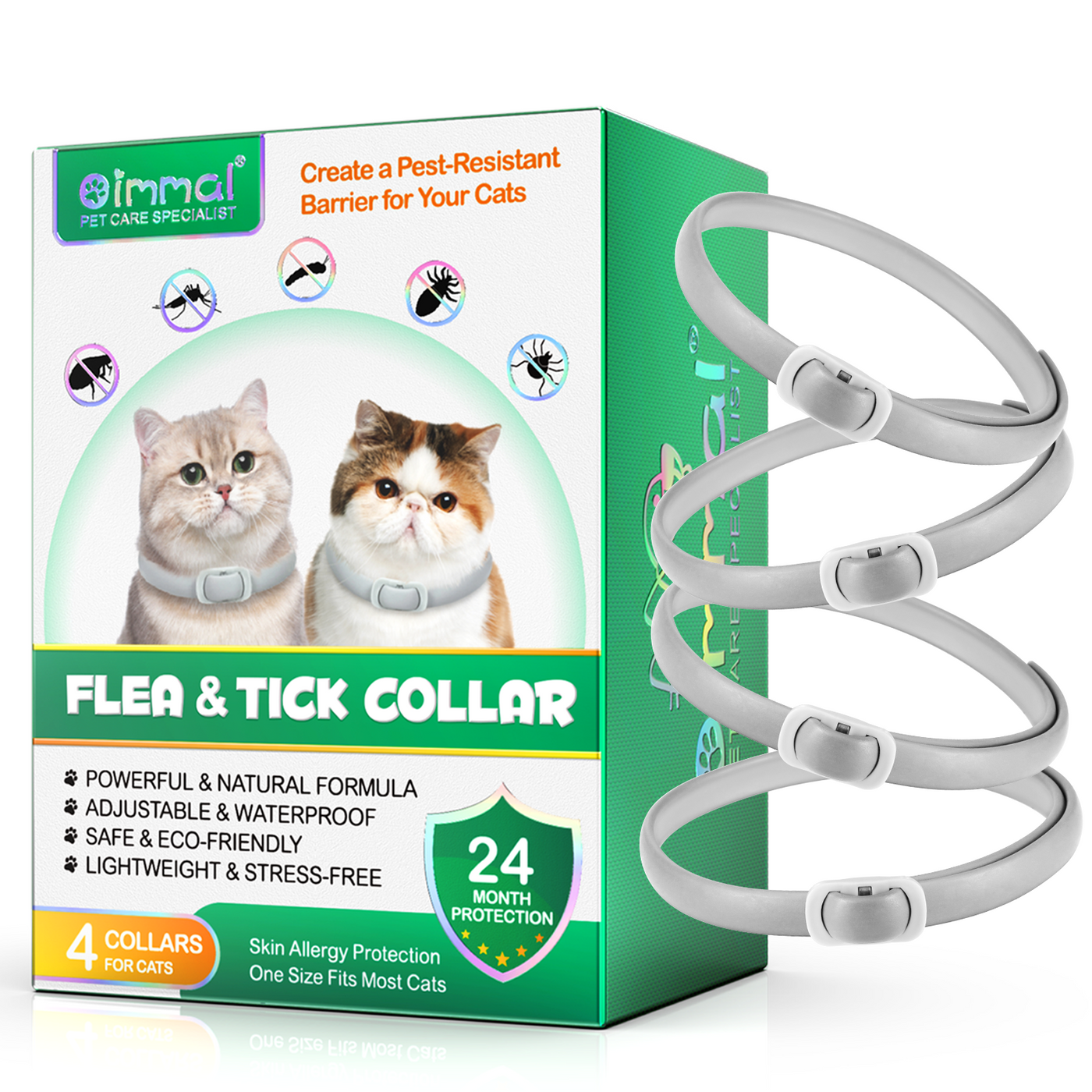 Oimmal Flea Tick Collar For Cats