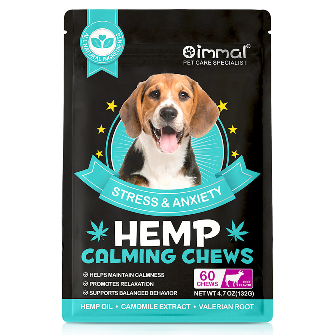 Oimmal Hemp Calming Chews - 60 Chews / Beef Flavor - 5 Packs