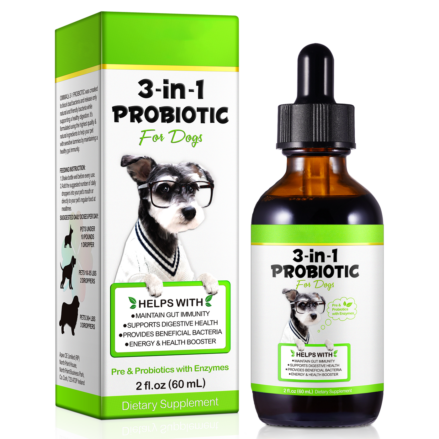 Oimmal 3-in-1 Probiotic Drops for Dogs