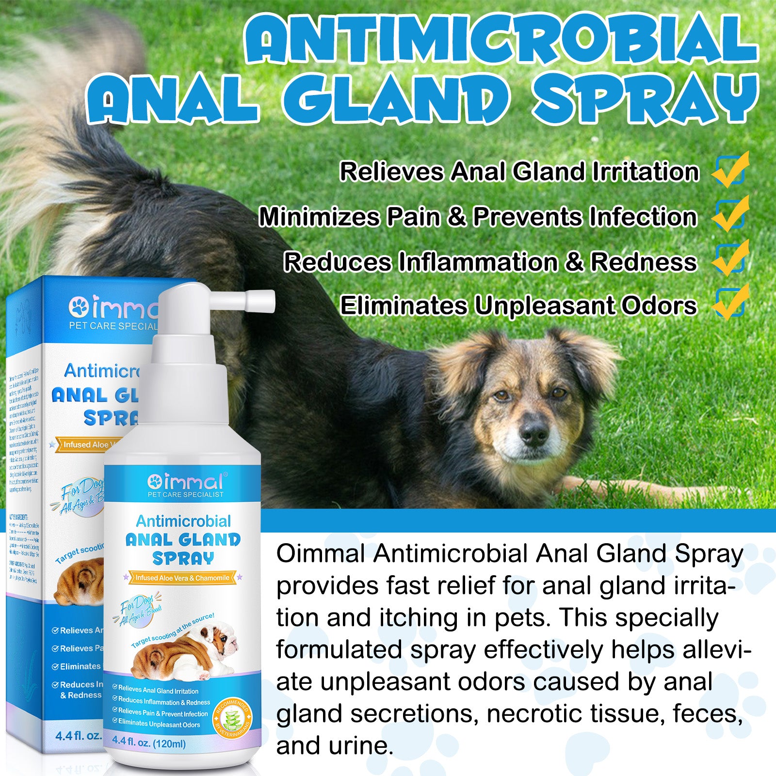 Oimmal Antimicrobial Anal Gland Spray for Dog