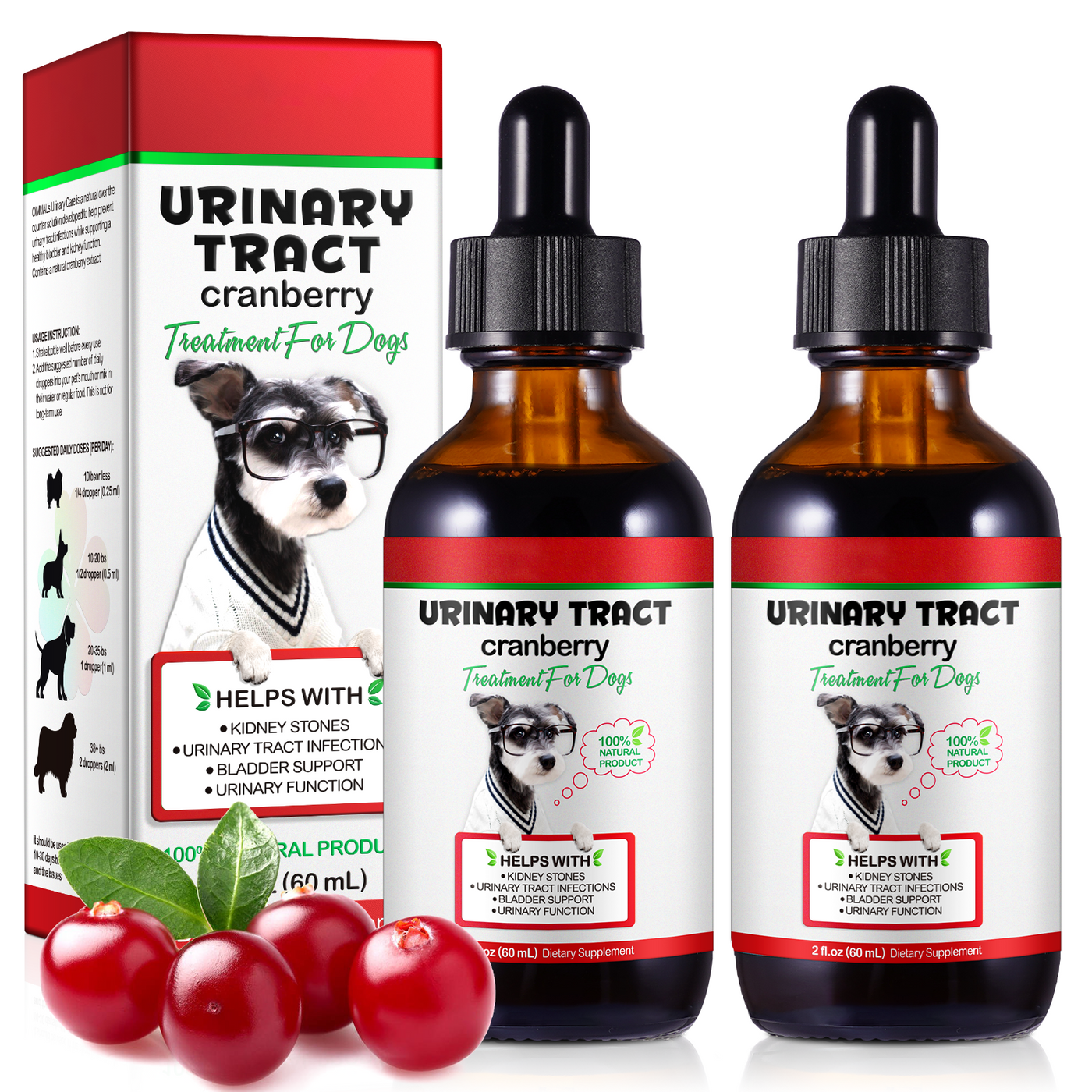 Oimmal Urinary Tract Care Drops for Dogs - LOT of 2