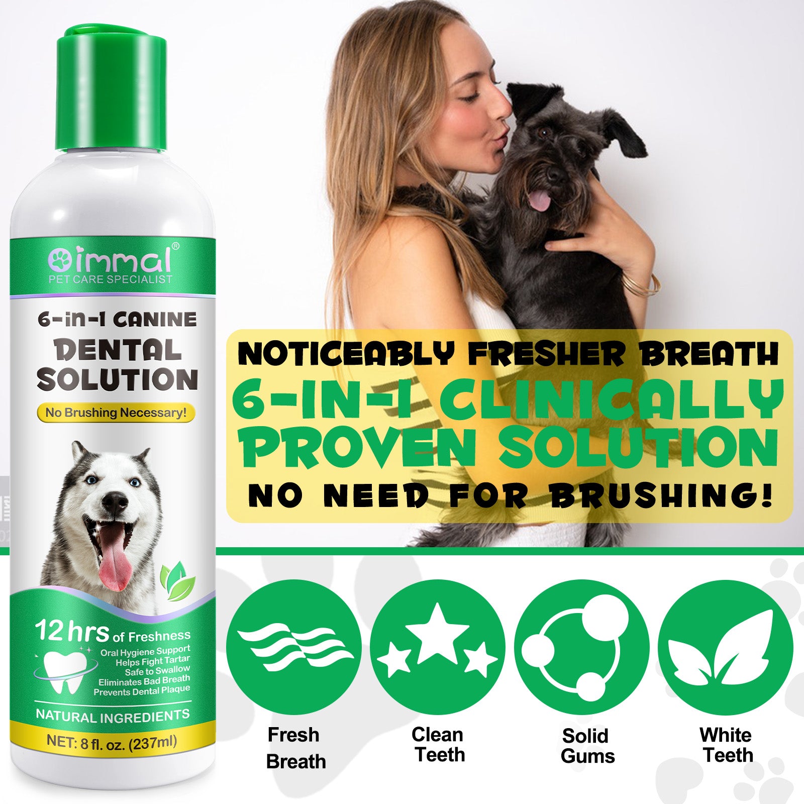 Oimmal 6-in-1 Canine Dental Solution - 2Pack