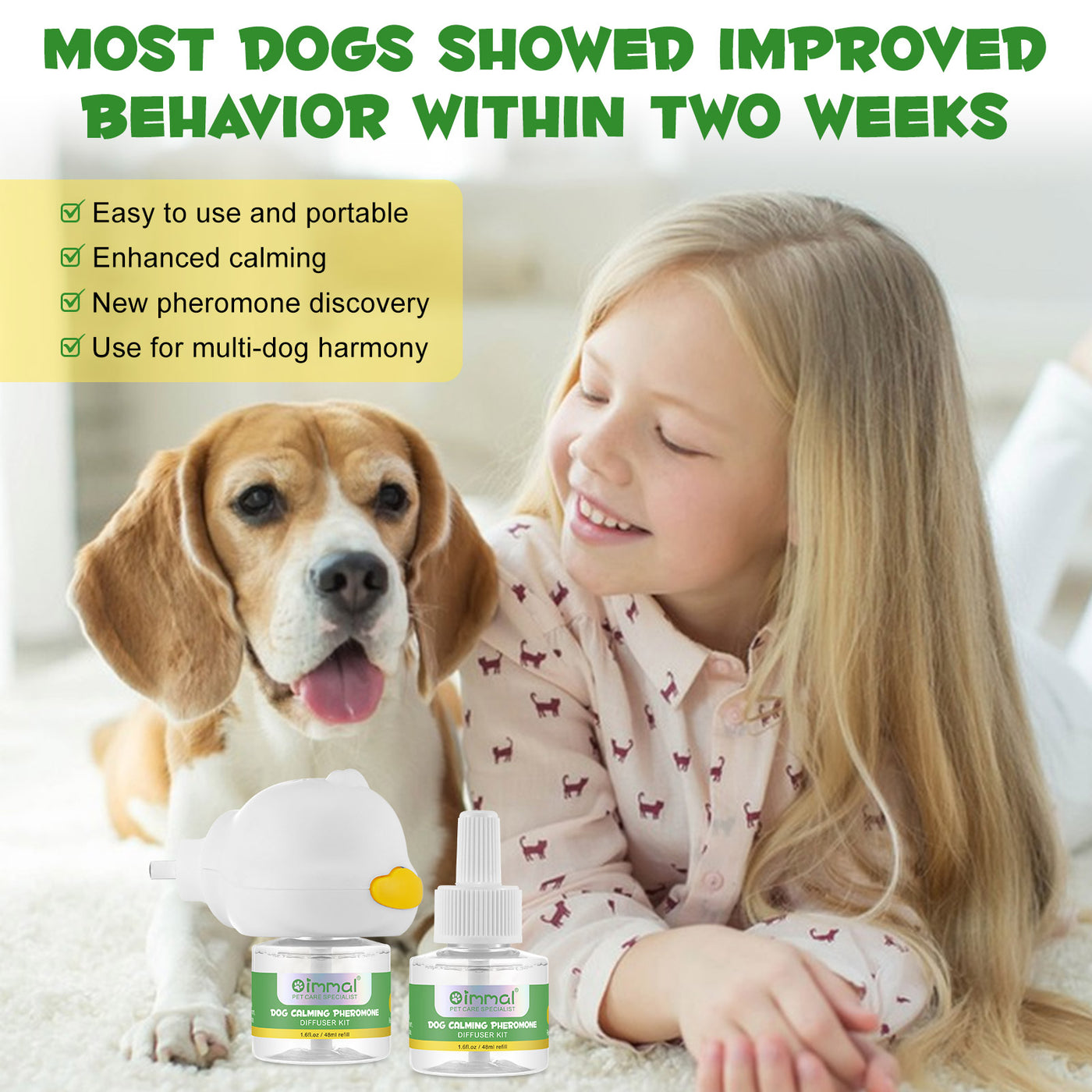 Oimmal Dog Calming Pheromone Diffuser Kit - 2 Packs