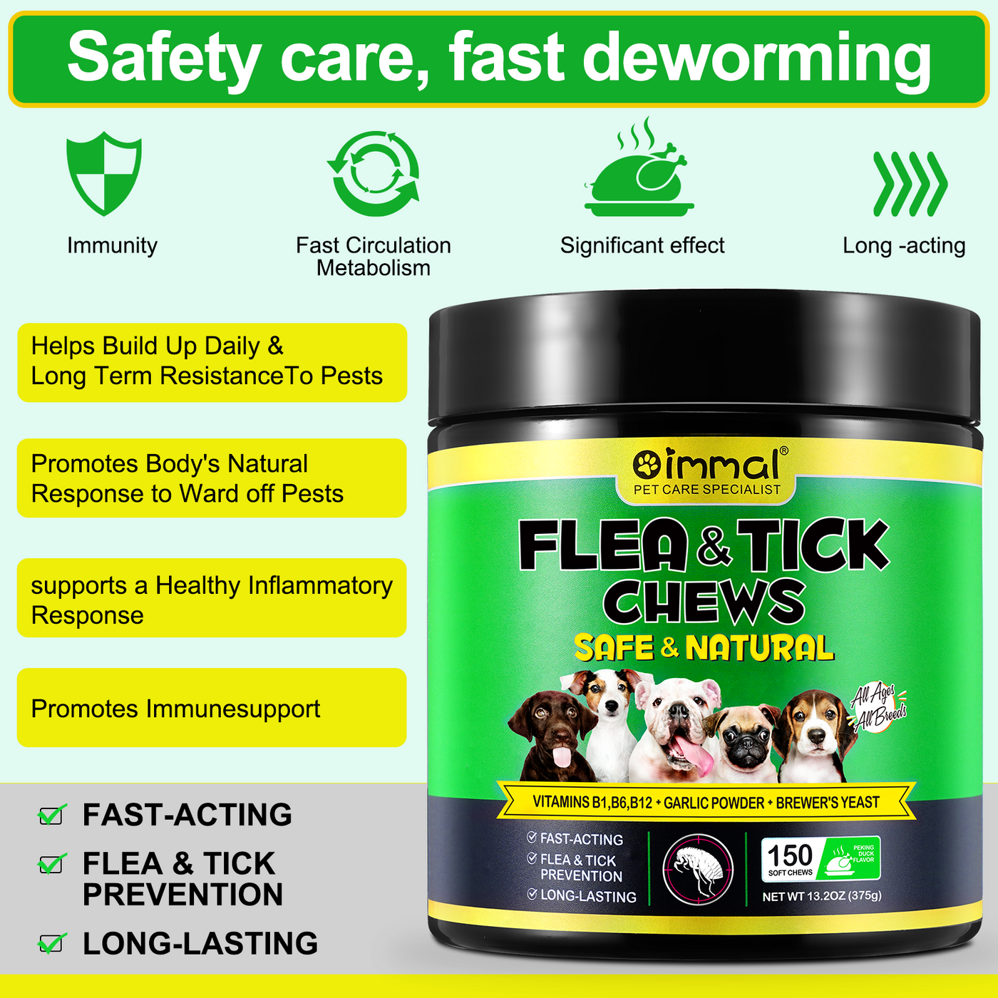 Oimmal Flea and Tick Chews for Dogs oimmal