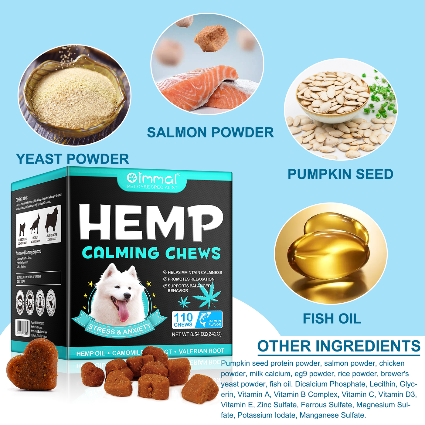 Oimmal Hemp Calming Chews / Salmon Flavor